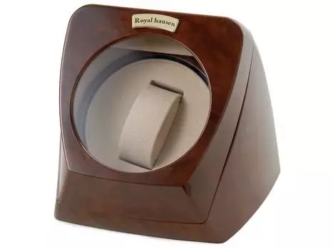 Машинка для подзавода часов Royal Hausen, 1 заводная головка RH002, корпус часов с отделкой под дерево [Товар] коричневый