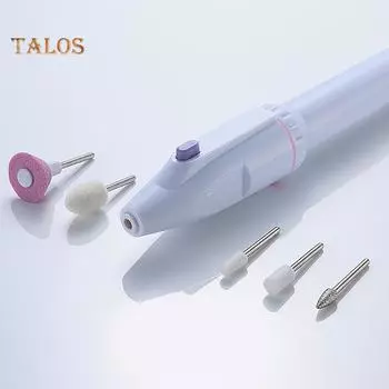 Машинка для полировки ногтей TBH Маникюрный инструмент с 5 шлифовальными сверлами белый