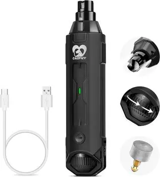 Машинка для стрижки когтей для собак Casfuy, электрическая, 6 скоростей, новейшая усовершенствованная шлифовальная машина для ногтей для домашних животных, перезаряжаемый электрический триммер для ногтей для собак, безболезненный уход за лапами и инструме