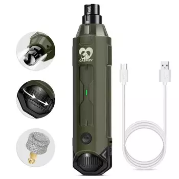 Машинка для стрижки когтей для собак Casfuy, электрическая, 6 скоростей, новейшая усовершенствованная шлифовальная машина для ногтей для домашних животных, перезаряжаемый электрический триммер для ногтей для собак, безболезненный уход за лапами и инструме