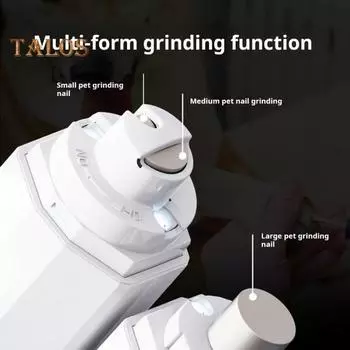 Машинка для стрижки когтей для собак и кошек, аккумуляторные триммеры для ногтей, электрический инструмент для ухода за лапами для мелких, средних и крупных домашних животных белый/чёрный