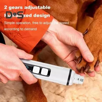 Машинка для стрижки когтей для собак со светодиодной подсветкой, 2 скорости, USB-зарядка, тихий триммер для мелких, средних и крупных собак, кошек чёрный