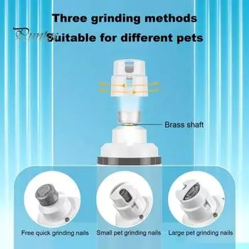 Машинка для стрижки когтей для собак со светодиодной подсветкой, 2 скорости, USB-зарядка, тихий триммер для мелких, средних и крупных собак, кошек чёрный