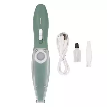 Машинка для стрижки маленьких собак, мощный всасывающий, с низким уровнем шума, из нержавеющей стали, аккумулятор 600 мАч, триммер для лап домашних животных для кошек зелёный