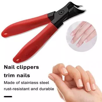 Машинка для стрижки ногтей большого размера из нержавеющей стали, сверхмощная, с острым жестким пальцем, машинка для стрижки ногтей для женщин и мужчин, кусачки для ногтей с защитой от брызг синий