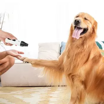 Машинка для стрижки ногтей для домашних животных, электрические кусачки для ногтей для собак, аккумуляторные кусачки для кошек, набор светодиодных кусачек для ногтей One Size белый