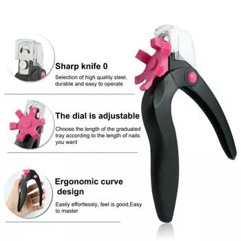 Машинка для стрижки ногтей Эргономичный дизайн Антиокислительный маникюрный проект Искусственный накладной триммер для резки кончиков ногтей чёрный