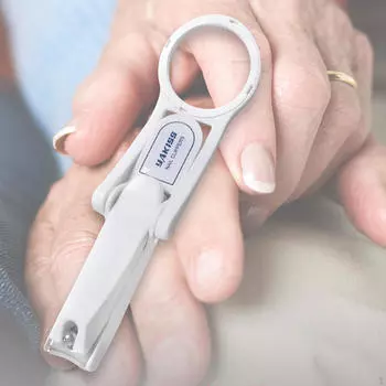 Машинка для стрижки ногтей на ногах с увеличительным стеклом, триммер для ногтей для мужчин белый