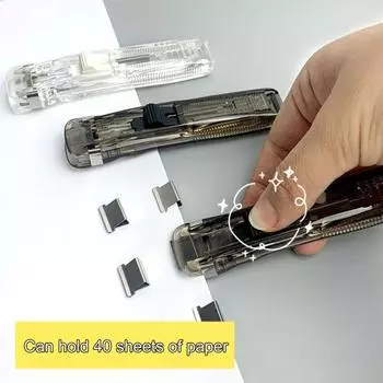 Машинка для стрижки с зажимом, многоразовая, не повреждающая бумага, портативная пластиковая машинка для стрижки, новейший степлер для школы