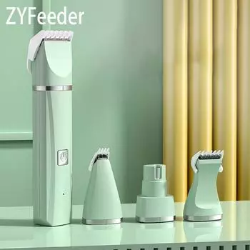 Машинка для стрижки собак, машинка для стрижки кошек, набор для стрижки домашних животных, набор триммеров для ногтей 4 в 1, беспроводной, перезаряжаемый, профессиональный инструмент для ухода за домашними животными