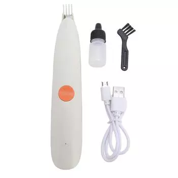 Машинка для стрижки собак Перезаряжаемая Низкий уровень шума 2 скорости регулируемая Встроенный свет Беспроводная Стрижка шерсти домашних животных серый белый