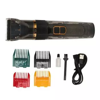 Машинка для стрижки собак с 3 скоростями, IPX7, водонепроницаемый, электрический триммер для шерсти домашних животных со светодиодной подсветкой Smart чёрный