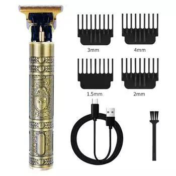 Машинка для стрижки волос, электрическая машинка для стрижки волос, триммер, беспроводная машинка для стрижки волос для мужчин, профессиональный триммер для ухода за волосами, набор для парикмахеров бронзовый