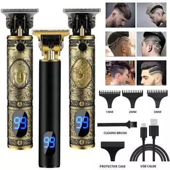 Машинка для стрижки волос, электрическая машинка для стрижки волос, профессиональная мужская бритва, триммер для мужчин, парикмахерская, борода, T9, USB аккумуляторная машинка для стрижки