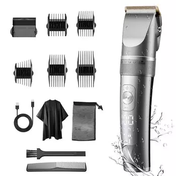 Машинка для стрижки волос для мужчин в Hair electric для 3 10 типов направляющих IPX7 блокировка всего тела ЖК-дисплей сумка для хранения стрижки японская инструкция Книга по использованию