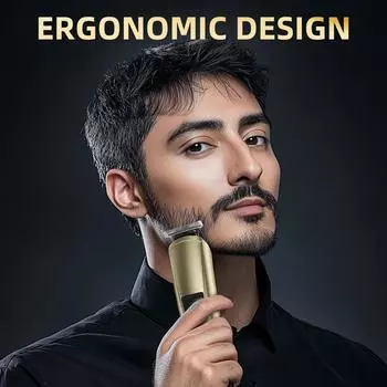 Машинка для стрижки волос ENCHEN Beardo3, беспроводная, аккумуляторная, с 4 расческами и маслом, портативная, мужская золотистый/чёрный