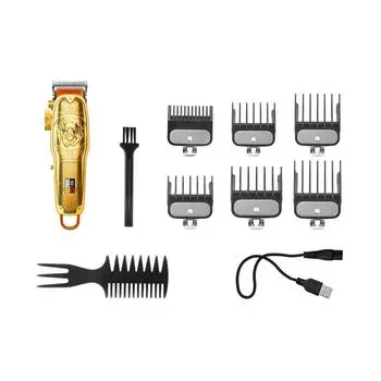 Машинка для стрижки волос Kemei с прозрачным корпусом, USB, режущая головка с быстрой зарядкой, регулируемая электрическая машинка для стрижки с ЖК-дисплеем и цифровым дисплеем KM-1970PG