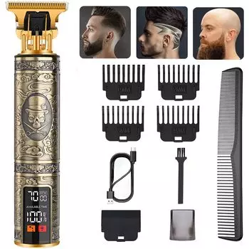 Машинка для стрижки волос LRCUOPY электрическая машинка для стрижки волос машинка для стрижки волос USB перезаряжаемая беспроводная регулируемая высота светодиодный дисплей питания 3 скорости регулировки волос