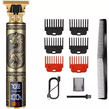 Машинка для стрижки волос LRCUOPY электрическая машинка для стрижки волос со светодиодной подсветкой 3 скорости высота USB низкая профессиональные заколки для волос для японского руководство по эксплуатации для мужчин,