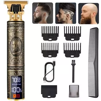 Машинка для стрижки волос LRCUOPY электрическая машинка для стрижки волос машинка для стрижки волос USB перезаряжаемая беспроводная регулируемая высота светодиодный дисплей питания 3 скорости регулировки волос