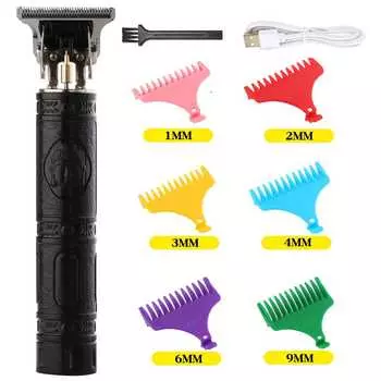 Машинка для стрижки волос, машинка для стрижки волос, перезаряжаемая бритва для бороды, профессиональный электрический триммер для волос для мужчин, парикмахерская красный