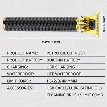 Машинка для стрижки волос мужская парикмахерская машинка триммер для мужчин Tendeusse USB электрическая бритва для дома и путешествий машинка для стрижки волос чёрный