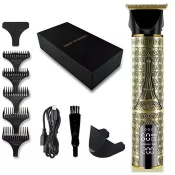Машинка для стрижки волос с нулевым зазором, финишная машинка для стрижки лысеющей головы, профессиональная машинка для бритья бороды, мужской ЖК-дисплей, 0 мм, резак для лысой головы