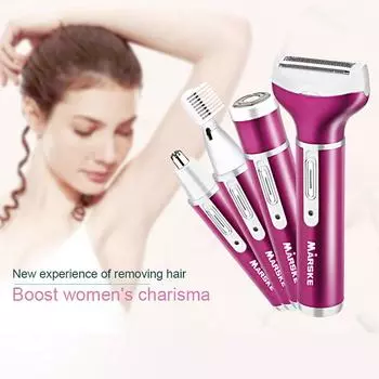 Машинка для стрижки волос в носу для домашнего использования 4 в 1, электрическая машинка для стрижки носа, лица, бороды, бритва для удаления горячий розовый