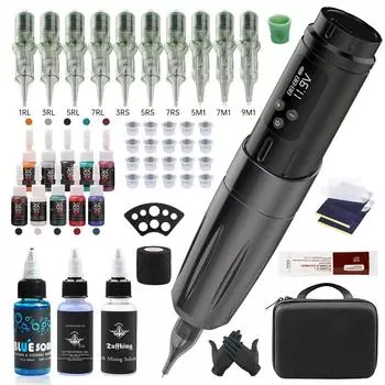 Машинка для татуировки, беспроводная ручка-аккумулятор, дисплей, линия резки, многофункциональная машина для нанесения тумана, полный комплект оборудования, инструменты для татуировки