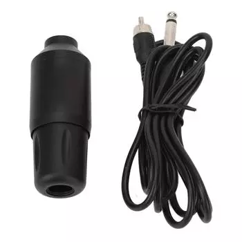 Машинка для татуировки из алюминиевого сплава с поворотной короткой ручкой и разъемом RCA с зажимом для татуировки чёрный