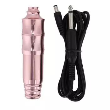 Машинка для татуировки Liner Shader с мощным мотором и иглой для картриджа с тату-ручкой DC-интерфейсом, розовое золото чёрный