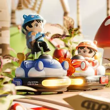 Машинка с дистанционным управлением для малышей, гоночная гоночная машина с выталкивателем, набор из 2 игроков, 2,4 ГГц со светодиодной подсветкой, музыкальная игрушка для мальчика, подарок разноцветный