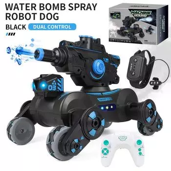 Машинка с дистанционным управлением, распознающая жесты, трюковая дрифтовая машина с восемью колесами, детская игрушечная машина-распылитель, автомобиль-водяная бомба чёрный