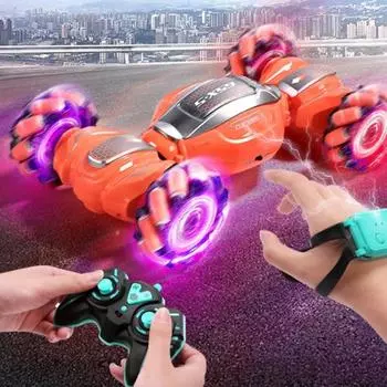 Машинка с дистанционным управлением, трюковая машинка с дистанционным управлением, игрушки, распознающая жесты, машинка с дистанционным управлением синий
