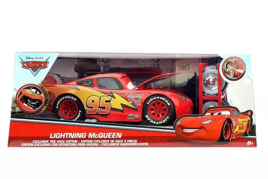 Машинки 2017 JADA TOYS Metals Scale Diecast Vehicle Lightning McQueen Rack Limited Disney PIXAR CARS JADA TOYS METALS DIE CAST LIGHTNING McQUEEN TIRE белый