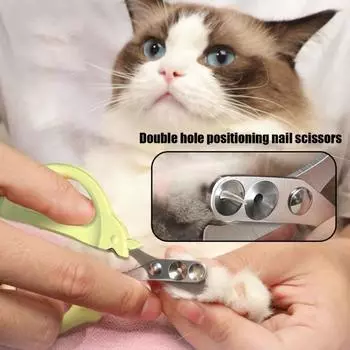 Машинки для стрижки кошачьих когтей с круглым отверстием, эргономичные лезвия с двойным отверстием, принадлежности для ухода за домашними животными, триммеры для стрижки домашних животных для кошек и собак зелёный