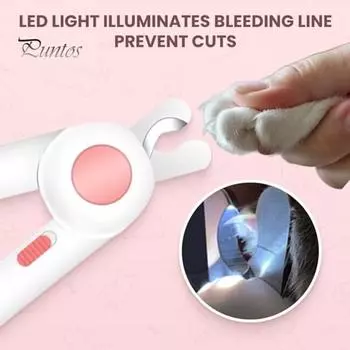 Машинки для стрижки ногтей для домашних животных с предохранительным замком, триммер для ногтей с подсветкой для кошек, собак, кроликов, профессиональный инструмент для ухода за волосами со светодиодной подсветкой синий