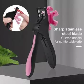Машинки для стрижки ногтей Регулируемый позиционер для обрезки Лезвие в форме нержавеющей стали Эргономичная ручка Машинка для стрижки накладных кончиков ногтей Фрезы Триммеры Ножницы Маникюрные розовый
