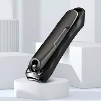 Машинки для стрижки ногтей с удобной ручкой. Кусачки для ногтей — хромированные кусачки для ногтей. Кусачки для ногтей ловят обрезки. Острый прочный триммер. without storage bag серый