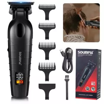 Машинки для стрижки волос для мужчин, аккумуляторный триммер для бороды, профессиональные беспроводные и проводные парикмахерские машинки для стрижки волос, ухода за волосами чёрный
