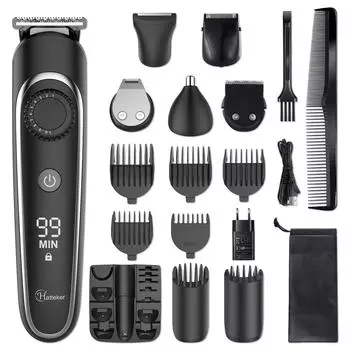 Машинки для стрижки волос HATTEKER для мужчин/детей/детей, профессиональные беспроводные машинки для стрижки волос, триммер для бороды, мужской набор машинок для стрижки