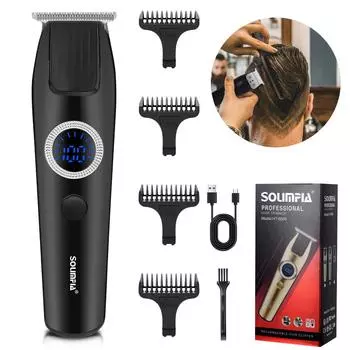 Машинки для стрижки волос Профессиональные беспроводные парикмахерские машинки для стрижки волос Уход за волосами Перезаряжаемый триммер для бороды чёрный