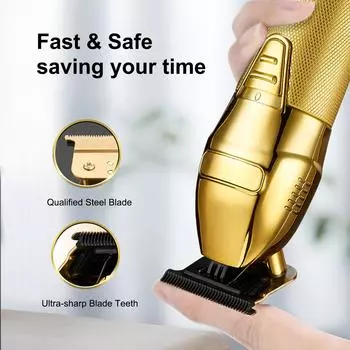 Машинки для стрижки волос с направляющими гребнями (3/6/9/12 мм) для мужчин, беспроводной комплект триммера для стрижки волос, электрический золотой