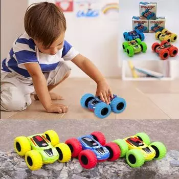 Машинки с откатным механизмом, игрушечные грузовики, двухсторонние инерционные транспортные средства с приводом от трения, подарок