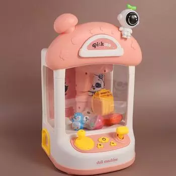 Машины Автоматическая кукольная машина Монетная игровая машина Мини-кукольная когтеобразная машина Мини-игрушка для ловли когтей розовый