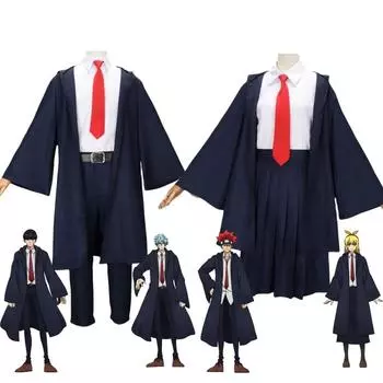 Машле: Magic and Muscles Mashle Косплей Костюм Наряды Lemon Irvine Lance Аниме Синий Халат Школьная форма Толстовка Плащ Рубашка Галстук Костюм для женщин/мужчин 3xl