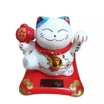 Машущая кукла-кошка Maneki Neko с солнечной зарядкой, кошка-желание номер 3, 1 шт., корейский аксессуар для автомобиля
