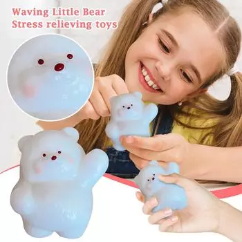 Машущий медведь имитация силикона супер мягкий грязь креативный чувствовать декомпрессионная игрушка белый
