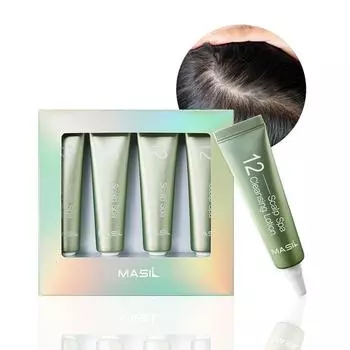 Masil 12 Scalp Spa Очищающий лосьон AHA BHA Уход за кожей головы Успокаивающий Увлажнение кожи головы Перхоть Сухой Зуд Масштабирование кожи головы Путешествия Портативный 1Pack(15ml X 4ea)