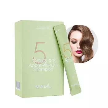 Масил 5 Пробиотики Шампунь с яблочным уксусом 1 упаковка(0,3 фл х 20 шт.) Travel Portable Уменьшает зуд кожи головы Перхоть Восстанавливает волосы 1Pack(0.3floz X 20ea)